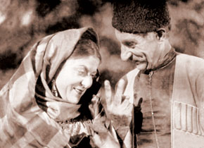 Scene from the film &ldquo;Arshin Mal Alan&rdquo;; starring A. Huseinzadeh, M. Kalantarli. 1945