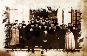 Reception at the Ministry of Internal Affairs on the recognition of Azerbaijani inderendence by the Paris Peace Conference. January 1920