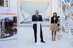 Azerbaijan´s President ilham Aliyev and first Lady Mehriban Aliyeva attended a ceremony to launch ’Azərbaycan’ book
