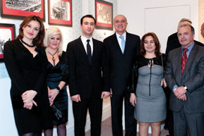 (from left) Amina Melikova, Director, Expo Org; Azada Huseynova, Azerbaijani Ministry of Culture and Tourism; Tale Heydarov, Chairman, TEAS; H.E. Ambassador Gurbanov; Naida Abbasova, Curator, Expo Org; and Professor Mir-Yusif Mir-Babayev, Azerbaijan Technical University