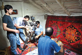 During the shooting of Milk. Young Azerbaijani filmmakers hope their film will be shown on the big screen