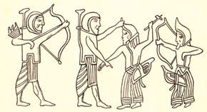The Medes (left) battling the Scythians (right), 6th &ndash; 5th centuries BC