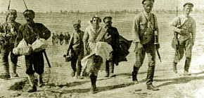 Dunsterforce and female medical orderly withdraw